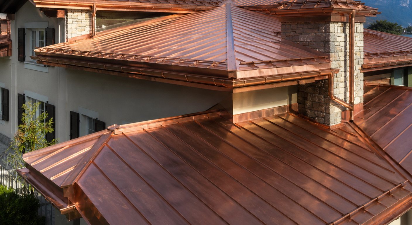 Ankara bakır kenet çatı montajı, premium kenet detayı, villa uygulaması