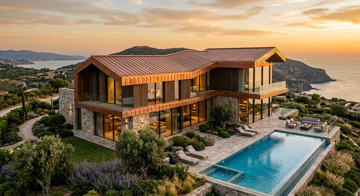 Ankara villa ve butik yapı için bakır kenet çatı premium yüzey uygulaması