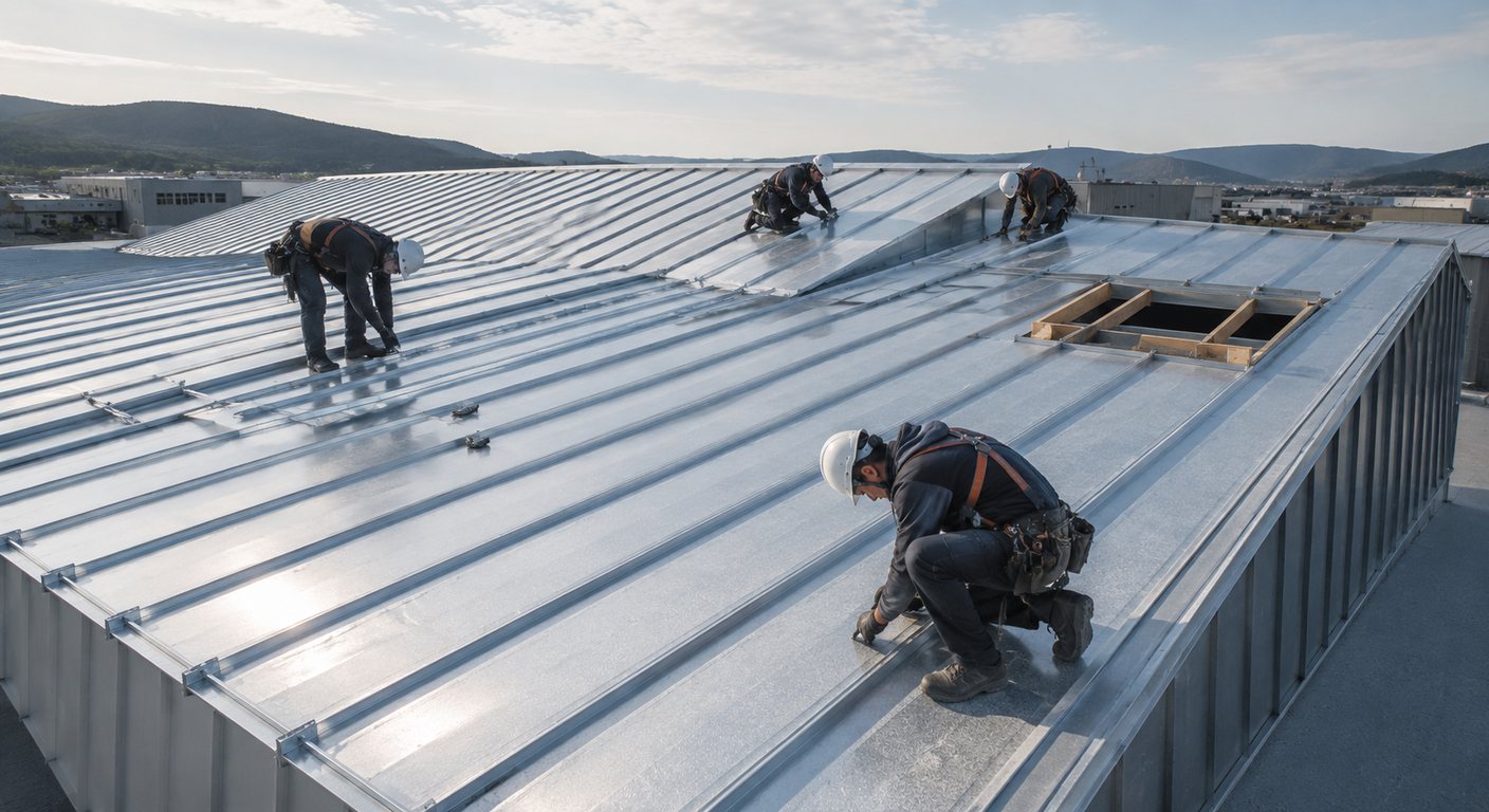 Ankara galvaniz kenet çatı montajı, fabrika çatısı kurulumu, depo çatı ustası, sanayi tipi uygulama