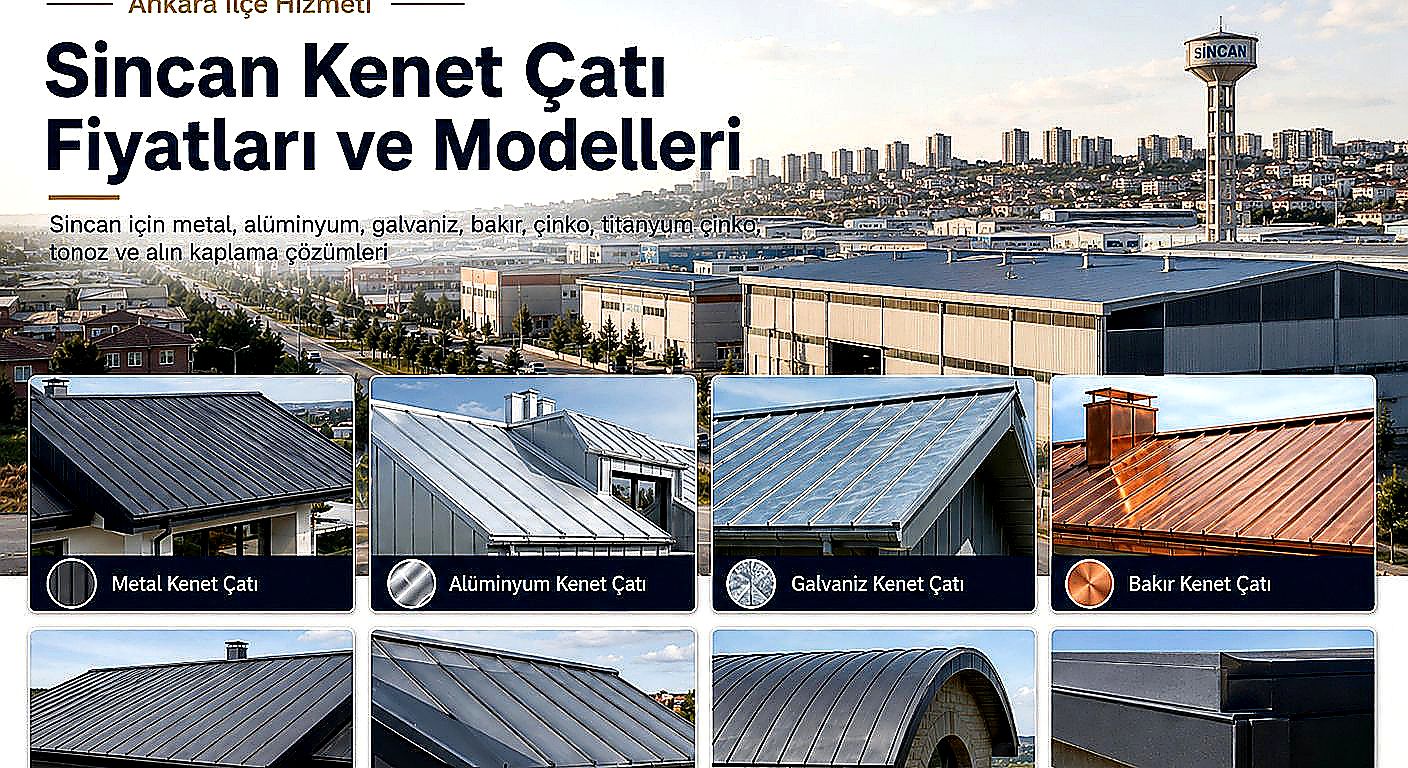 Sincan kenet çatı fiyatları ve modelleri; Galvaniz · Metal · Alüminyum · Tonoz ürün seçenekleri